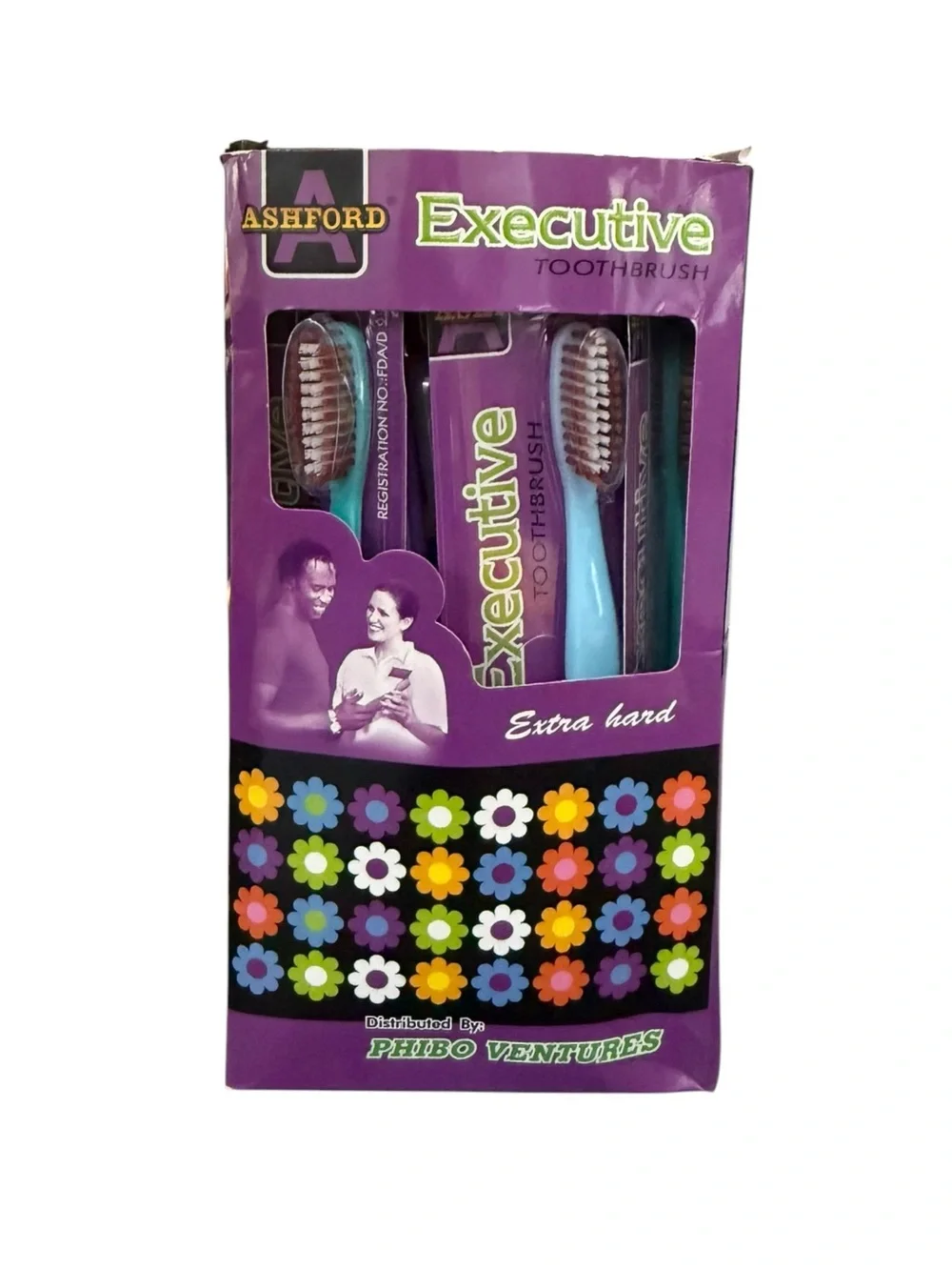 Ashford Executive Extra Hard Toothbrush ( Individual Wrap With Cover)-(12pcs)